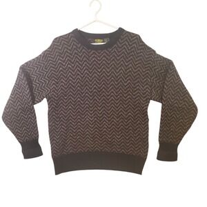 OshKosh Bgosh Mens Large Wool Blend Chevron Crewneck Sweater Vintage Made in USA
